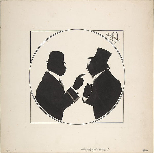 Two men in Conversation early 20th cent-Hans Schliessmann,16x12"(A3) Poster