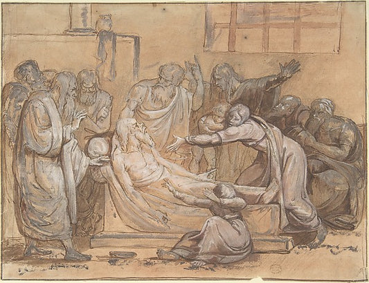 Death of Socrates 19th cent-Anonymous, German, 19th cent,16x12"(A3) Poster
