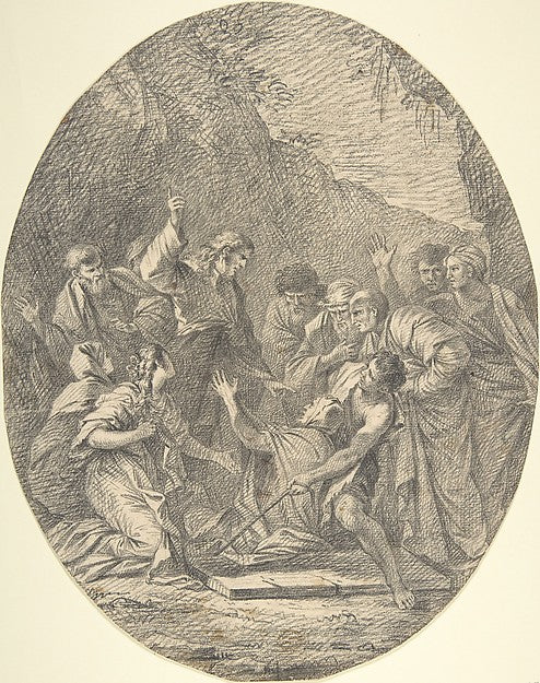 Raising of Lazarus 18th cent-Anonymous, German, 18th cent,16x12"(A3) Poster