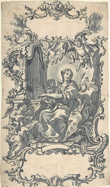 St. Cecilia 19th cent-Anonymous, German, 19th cent,16x12"(A3) Poster