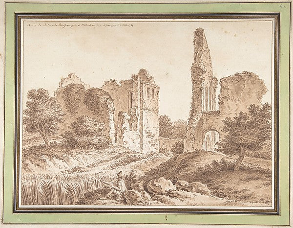 Ruins of the Château of Becoiseau  near Mortcerf  1784-Johann,  Poster Print Wall Art