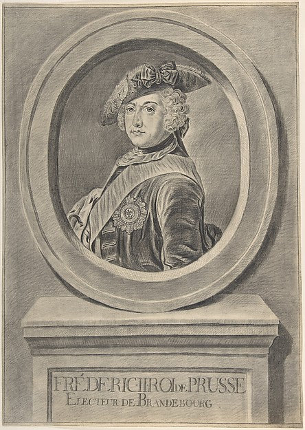 Portrait of Frederick II of Prussia  after Antoine Pesne 1730–,  Poster Print Wall Art
