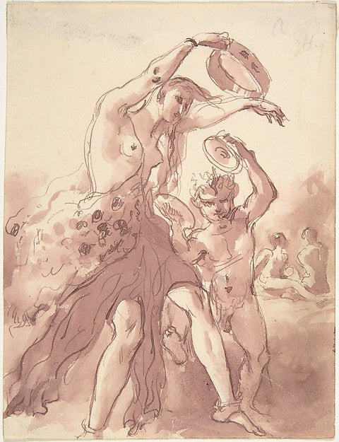 Bacchante first half 19th cent-Attributed to William Etty,  Poster Print Wall Art