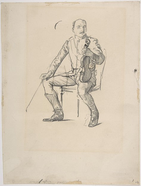 Violinist: study from life second half 19th cent-George Du Mau,16x12"(A3) Poster