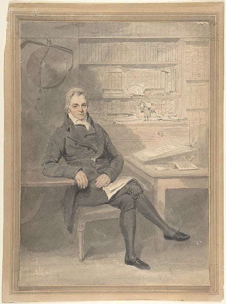 Portrait of a Man  Seated in Front of a Writing Desk 1795–1800,  Poster Print Wall Art
