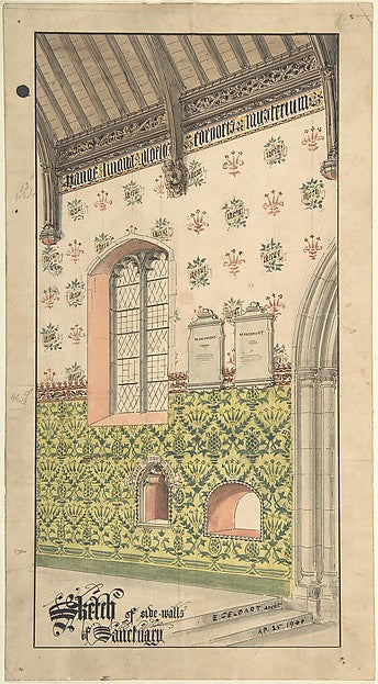 Design for Sanctuary Walls 1900-Ernest Geldart,  Poster Print Wall Art