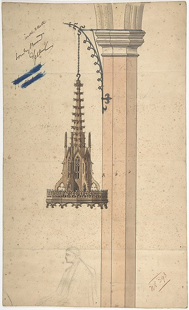 Design for a Pillar and a Sounding Board late 19th–early 20th,  Poster Print Wall Art