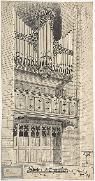 Sketch of an Organ case 1897-Ernest Geldart,  Poster Print Wall Art