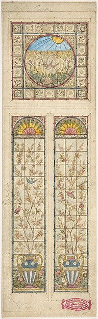 Design for a stained glass window 1866–92-Alexander Gibbs,  Poster Print Wall Art