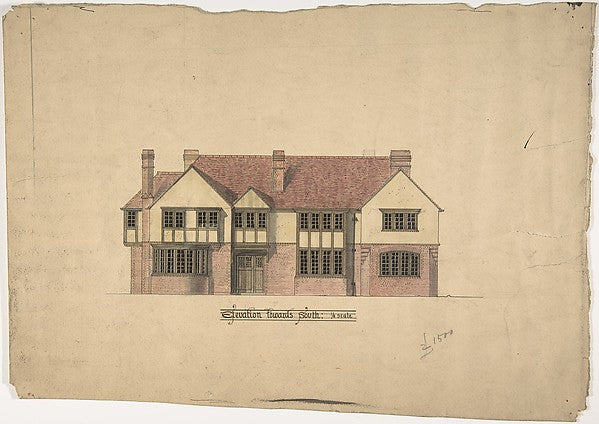 Brick House  Southern Elevation late 19th–early 20th cent-Erne,  Poster Print Wall Art