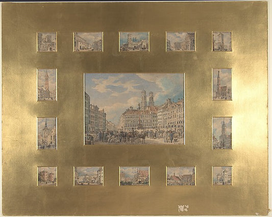 Fifteen Architectural Subjects: Views of Munich 1835-Heinrich,16x12"(A3) Poster
