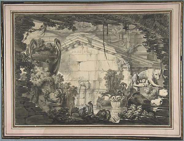 Architectural Fantasy mid-18th–early 19th cent-Johann Ferdinan,16x12"(A3)Poster
