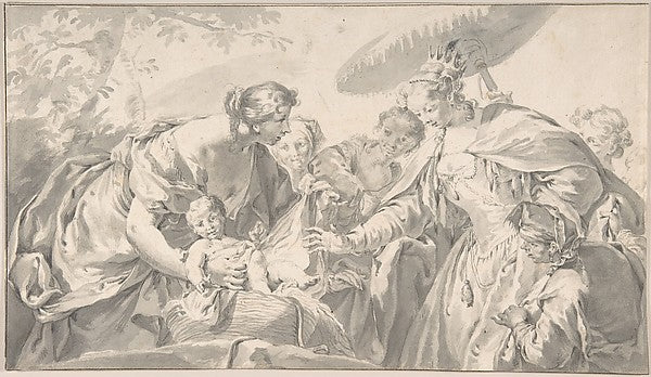 The Finding of Moses 1725–47-Anton Kern,  Poster Print Wall Art