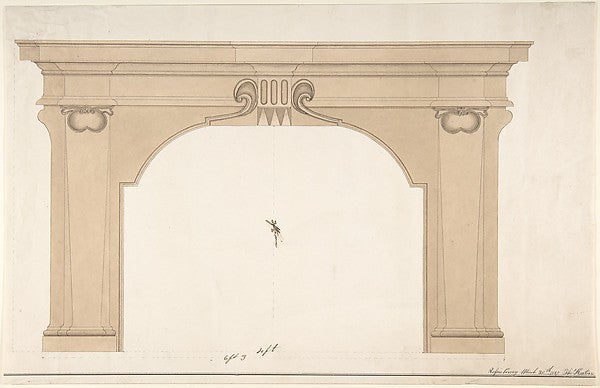 Design for a fireplace 1827-Thomas Heiton,  Poster Print Wall Art