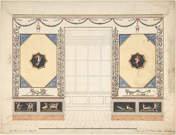 Design for a Room in the Etruscan or Pompeian style  1833-C. G,  Poster Print Wall Art