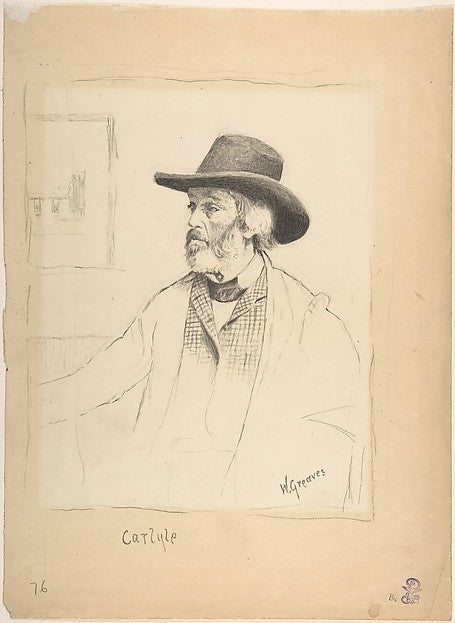 Portrait of Thomas Carlyle 1860–70-Walter Greaves,  Poster Print Wall Art