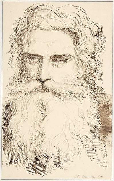 Head of a Bearded Old Man 1849-Sir George Hayter,  Poster Print Wall Art