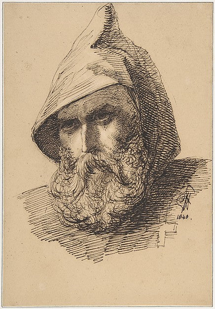 Head of a Male Pilgrim 1840-Sir George Hayter,  Poster Print Wall Art