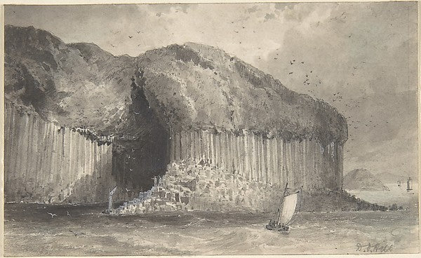 View of Fingal's Cave 1820–70-David Octavius Hill,16x12"(A3)Poster