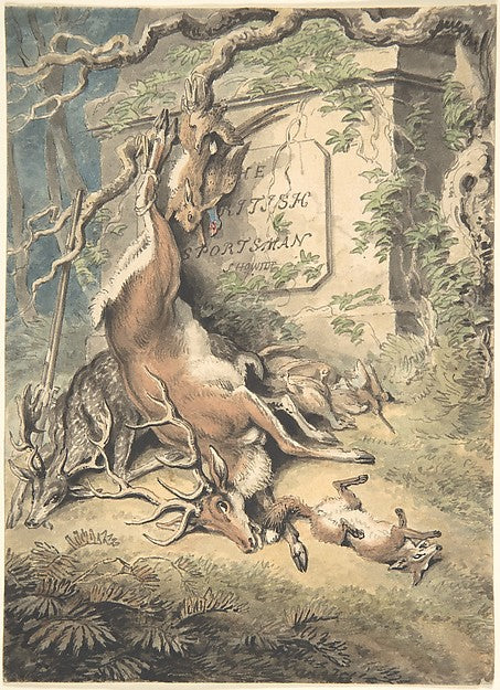 Design for the Frontspiece of The British Sportsman late 18th–,  Poster Print Wall Art