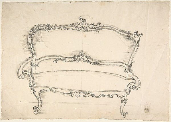 Design for a Settee 18th cent-Anonymous,German,18th cent,  Poster Print Wall Art