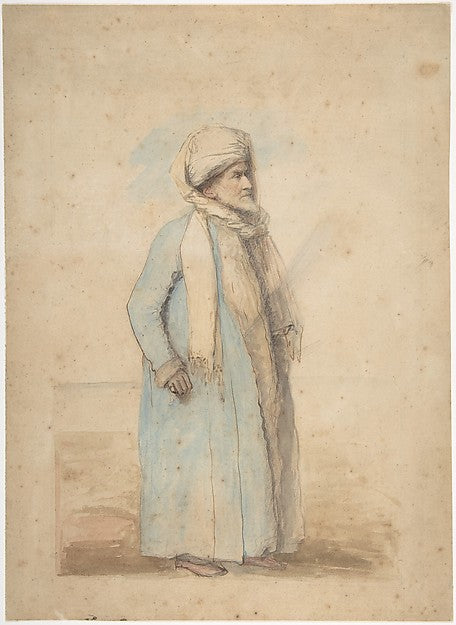 Bearded Man in Oriental Costume c1780-Ozias Humphrey,  Poster Print Wall Art