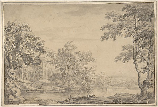 Classical Landscape 1720–65-George Lambert,16x12"(A3)Poster