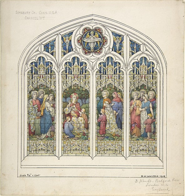 Design for Stained Glass Window 1908-Horatio Walter Lonsdale,  Poster Print Wall Art