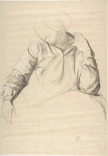 Study of a Woman Seated 19th cent-Anonymous,British,19th cen,  Poster Print Wall Art
