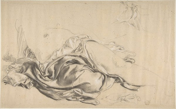 Study in Draperies 19th cent-Anonymous,British,19th cent,  Poster Print Wall Art