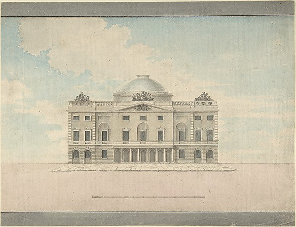 Design for the Facade of a Theater  late 18th–early 19th cent-,  Poster Print Wall Art