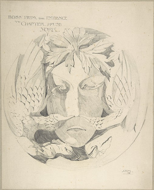 Boss from Chapter House  York 1886-Attributed to Eleanor Merce,  Poster Print Wall Art