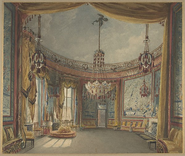 The Saloon  Brighton Pavilion c1826-Auguste Charles Pugin,Par,  Poster Print Wall Art