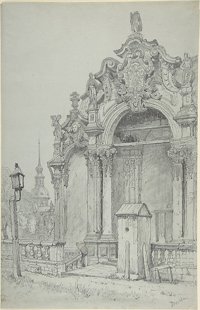 The Zwinger  Dresden c1833-Samuel Prout,  Poster Print Wall Art