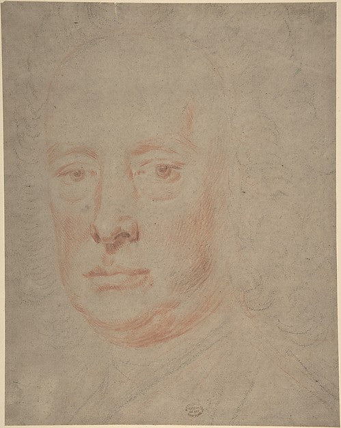 Man's Head 1680–1745-Jonathan Richardson Sr.,  Poster Print Wall Art