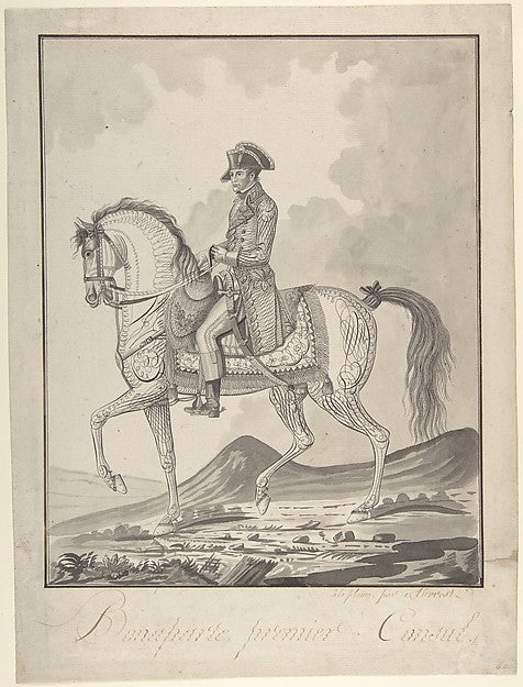 Equestrian Portrait of Napoleon as First Consul n.d.-Auvrest,16x12"(A3) Poster