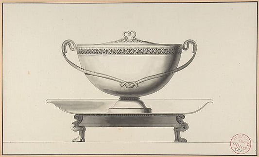 Design for a Covered Bowl with Stand c1770–1816-Henri Auguste,16x12"(A3) Poster