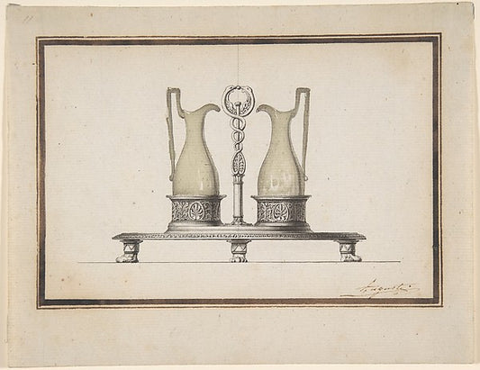 Design for a Cruet Frame-Henri Auguste,16x12"(A3) Poster