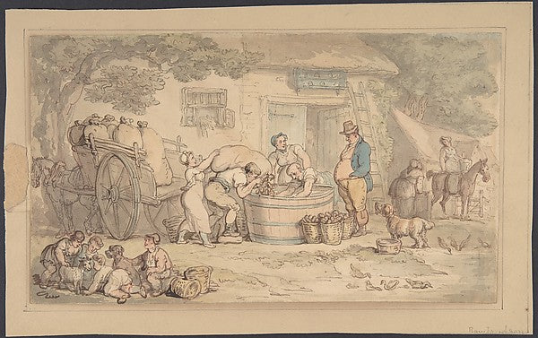 Farming scene 1780–1827-Thomas Rowlandson,  Poster Print Wall Art