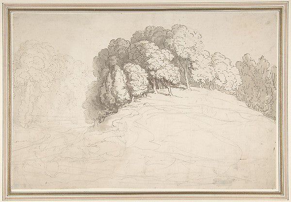 Wooded hillside with deer 1780–1827-Thomas Rowlandson,  Poster Print Wall Art