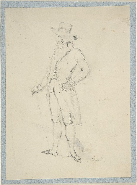 Man in broad brimmed hat  1775–1815-Attributed to Thomas Stoth,  Poster Print Wall Art