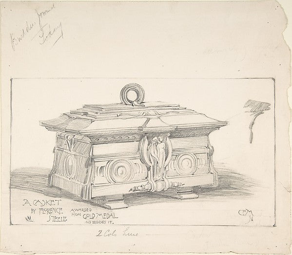 Design for a Casket in Gold Metal  for the Builder's Journal 1,  Poster Print Wall Art