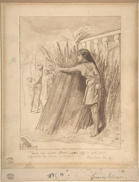 Miriam Watching the Finding of Moses in the Bulrushes February, Poster Print