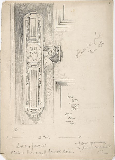Design for a Door Plate  for the Builder's Journal 1896-Floren,  Poster Print Wall Art