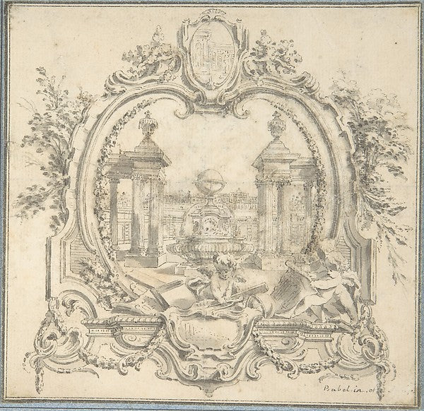 Study for a Book Vignette 18th cent-Pierre Edmé Babel,16x12"(A3) Poster