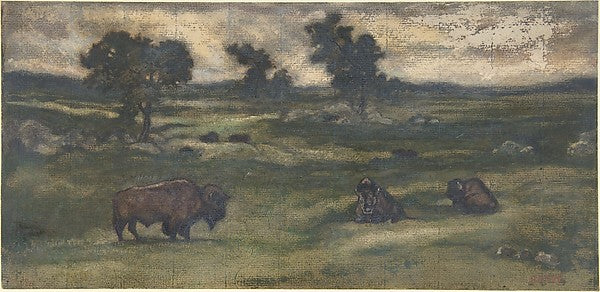 Group of Bison 1810–75-Antoine-Louis Barye,  Poster Print Wall Art