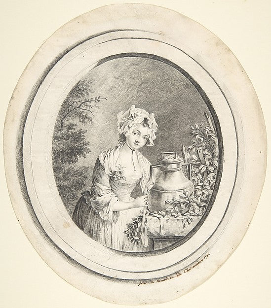 Perrette  ou la petite laitière 1786-Montbrian De Chateauvieux,  Poster Print Wall Art