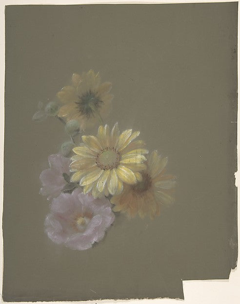 Yellow Daisies and Pink Wild Rose n.d.-Antoine Berjon,16x12"(A3) Poster