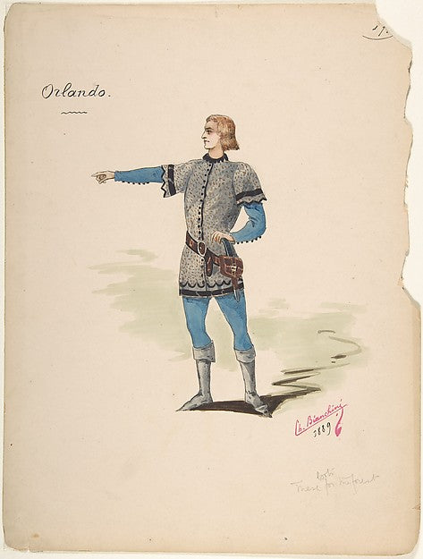 Costume Design for "Orlando" 1889-Charles Bianchini,  Poster Print Wall Art