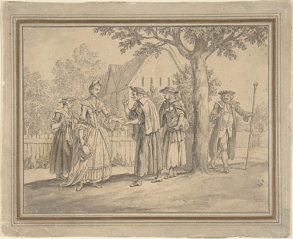 Drawing for a book illustration 1738–86-Samuel Wale,  Poster Print Wall Art